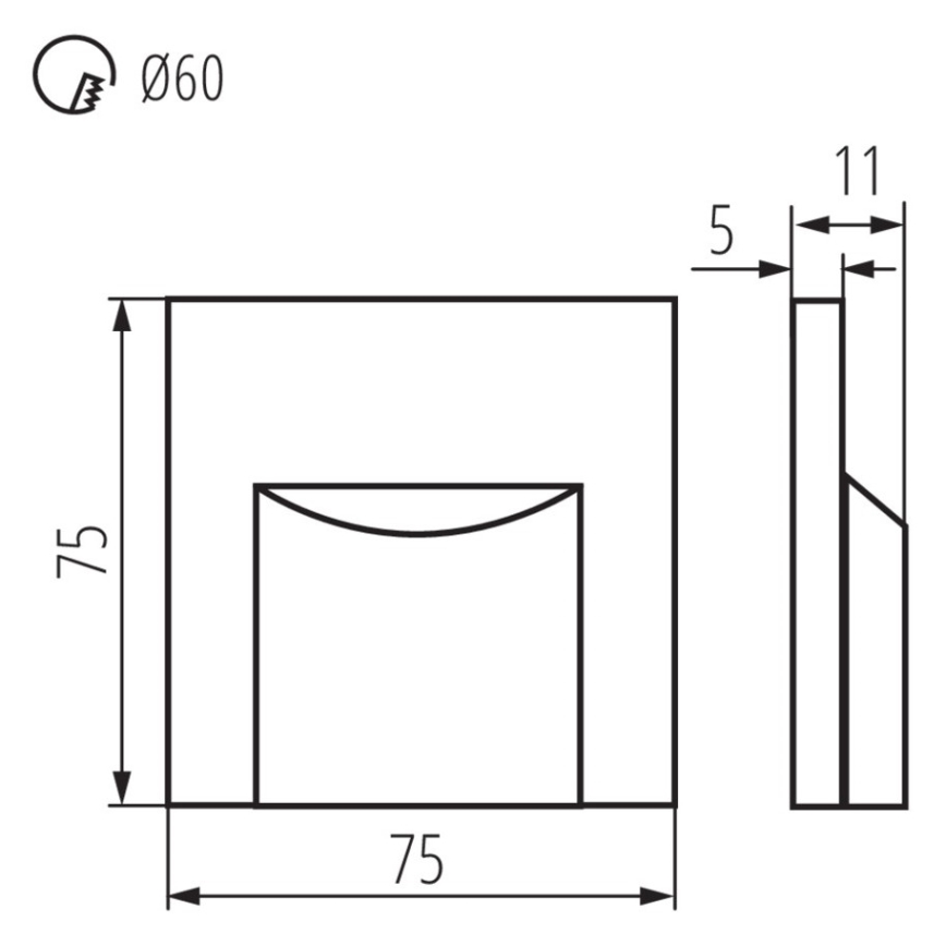 LED-Treppenbeleuchtung ERINUS LED/0,8W/12V 4000K schwarz