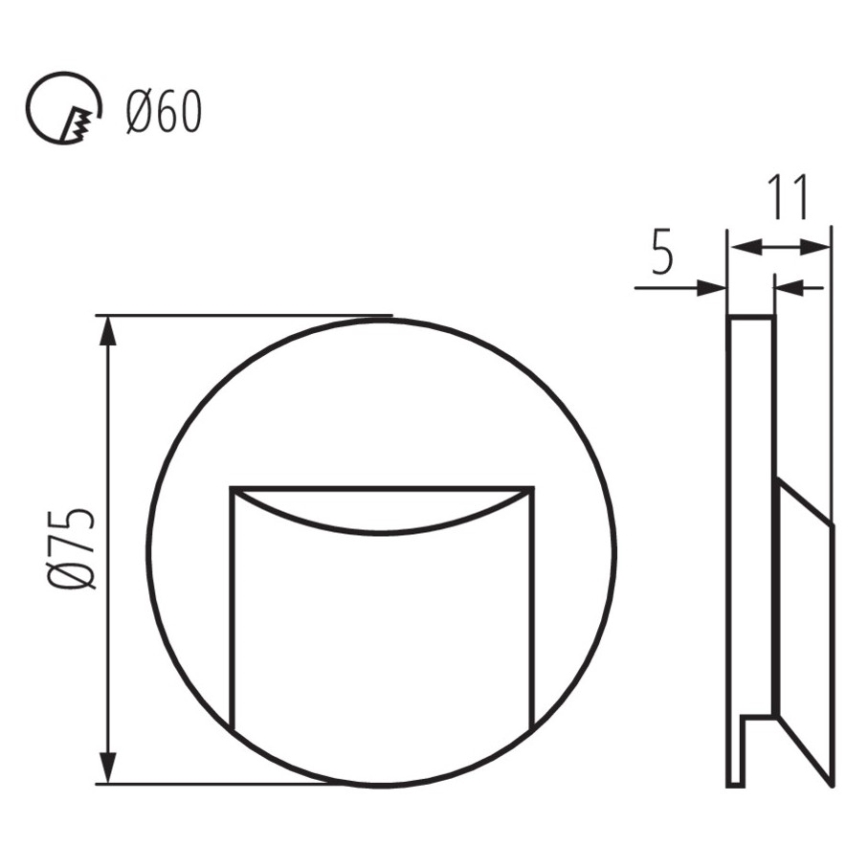 LED Treppenleuchte ERINUS LED/0,8W/12V 3000K schwarz