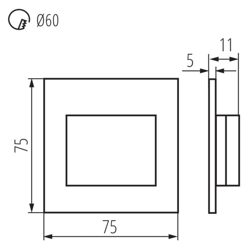 LED-Treppenleuchte ERINUS LED/1,5W/12V 4000K schwarz