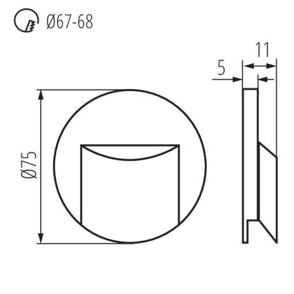 LED-Treppenlicht ERINUS LED/0,8W/12V 4000K weiß