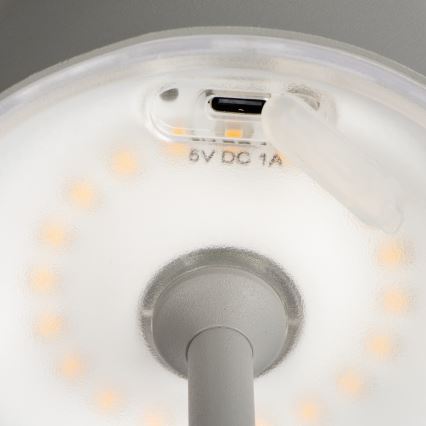 Dimm- und aufladbare LED-Tischleuchte INITA LED/1,2W/1800 mAh IP54 grau