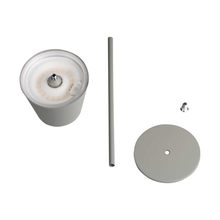 Dimm- und aufladbare LED-Tischleuchte INITA LED/1,2W/1800 mAh IP54 grau