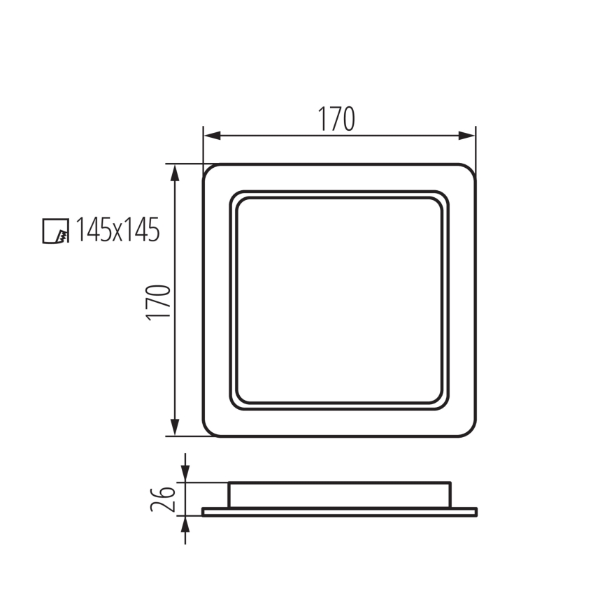 LED-Badezimmer-Einbauleuchte TAVO LED/18W/230V 3000/4000/6000K 17x17 cm IP44 weiß
