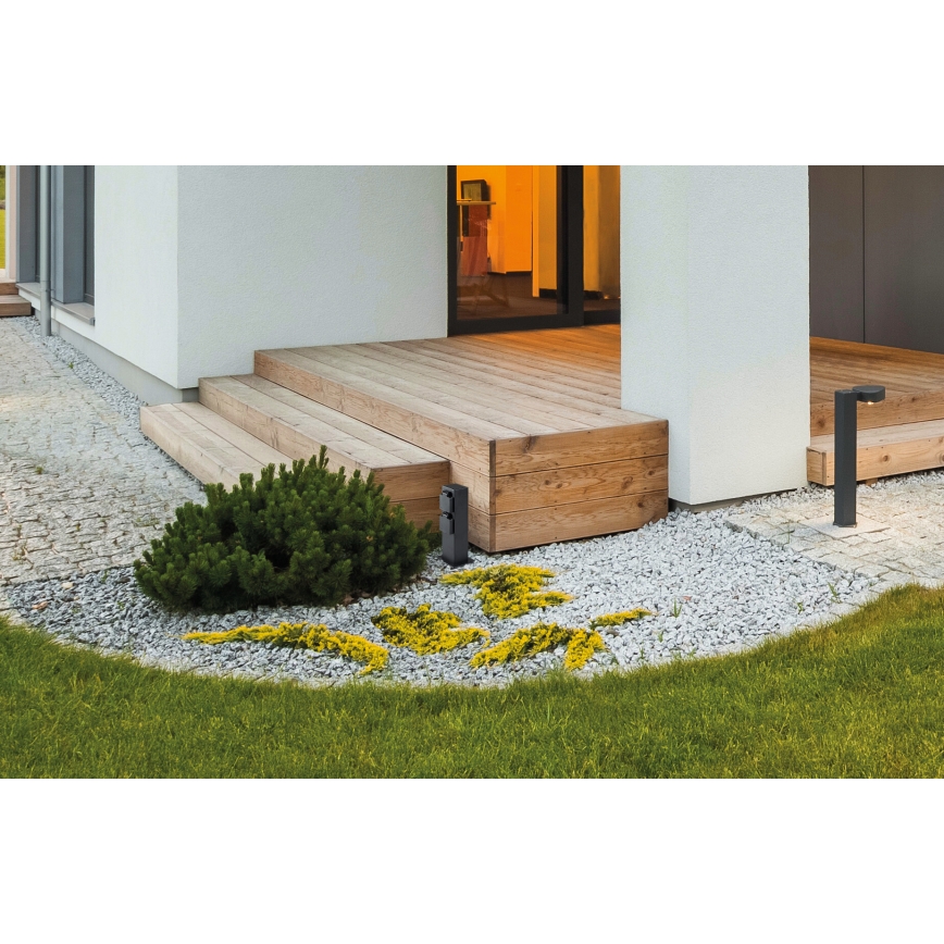 Outdoor-Steckdosensäule NASTO 2Z Type E 230V IP44 anthrazit