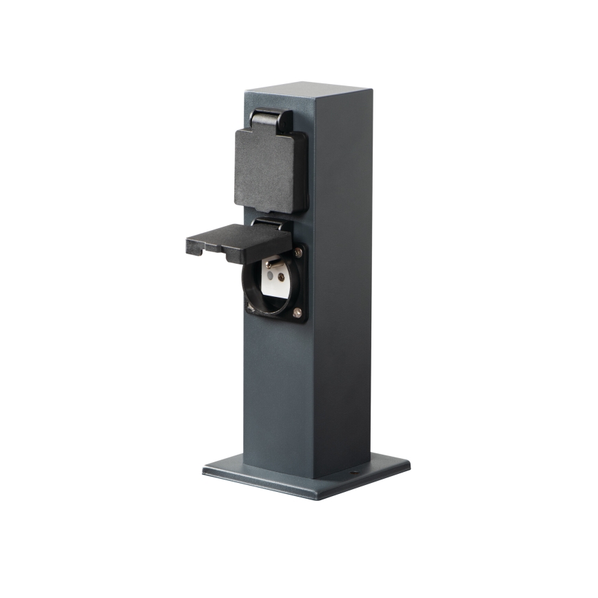 Outdoor-Steckdosensäule NASTO 2Z Type E 230V IP44 anthrazit