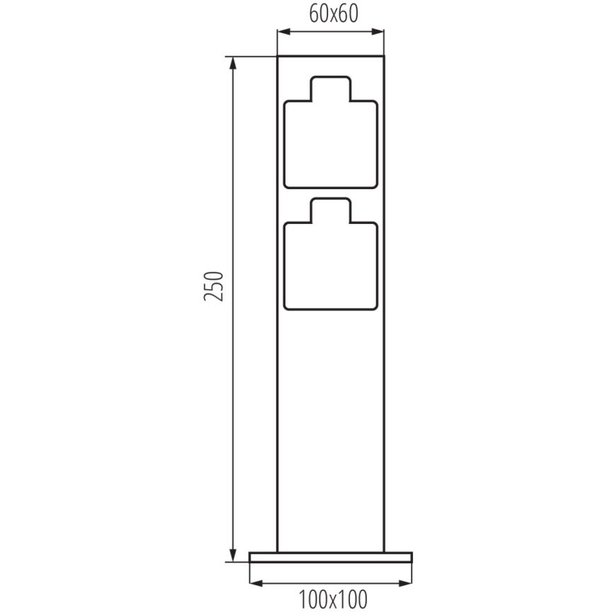 Outdoor-Steckdosensäule NASTO 2Z Type E 230V IP44 anthrazit