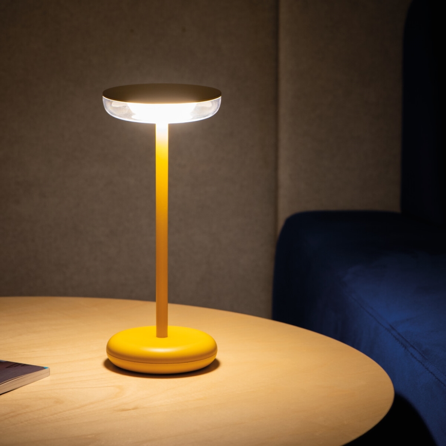 Dimmbare, wiederaufladbare LED-Lampe FLUXY LED/1,7W/1800 mAh IP44 gelb