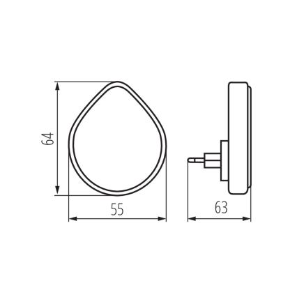 Kanlux 37396 - Dimmbare LED-Orientierungsleuchte mit Dämmerungssensor für Steckdose ULOV LED/0,5W/230V weiß