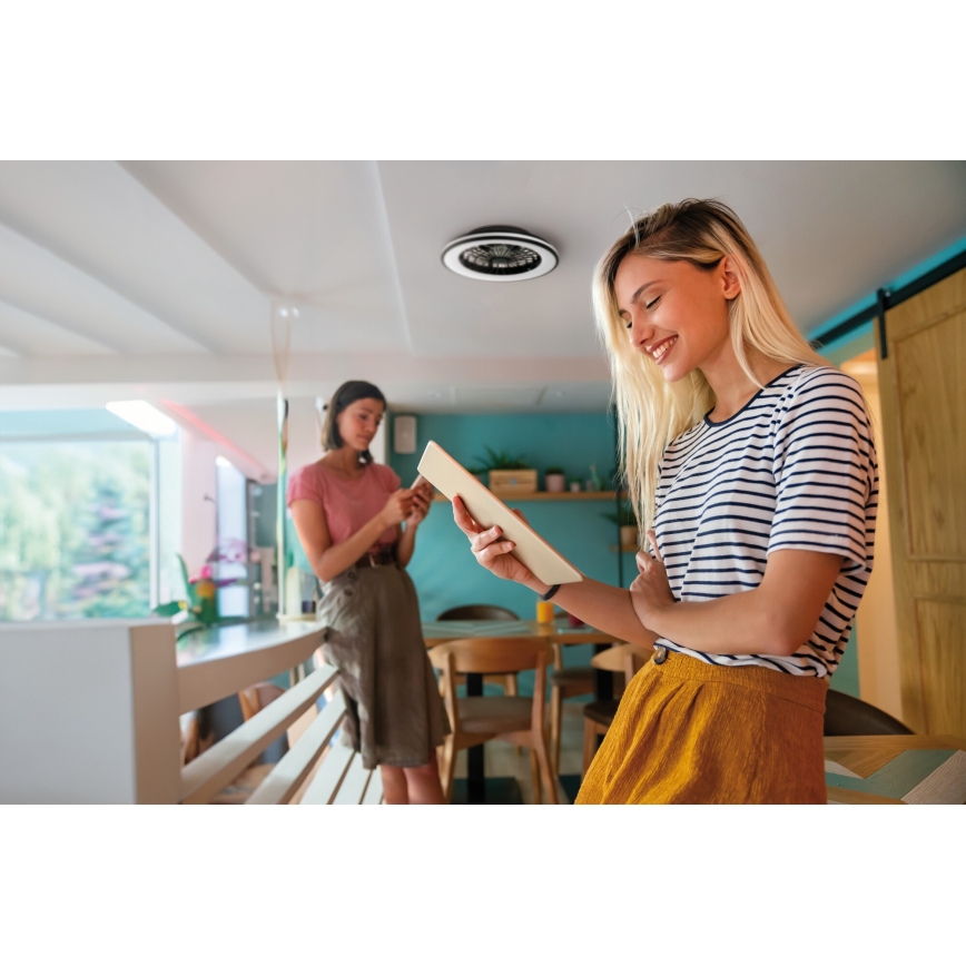 LED Dimmbares Deckenleuchte mit Ventilator PLAVE LED/48W/230V 3000/4000/6500K + Fernbedienung