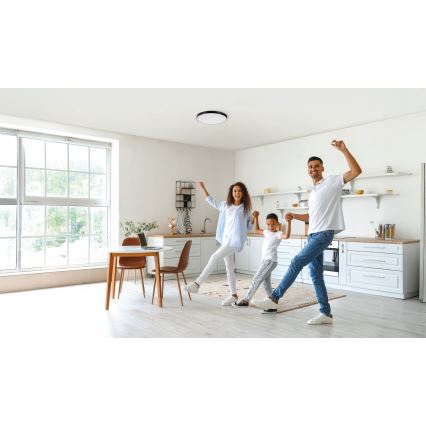 Dimmbare LED-Deckenleuchte PLAFON LED/20W/230V 3000-6500K Wi-Fi schwarz