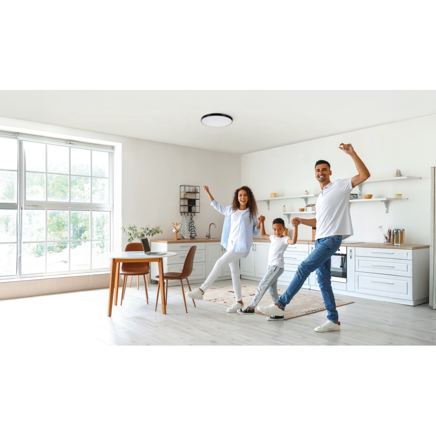 Dimmbare LED-Deckenleuchte PLAFON LED/20W/230V 3000-6500K Wi-Fi schwarz