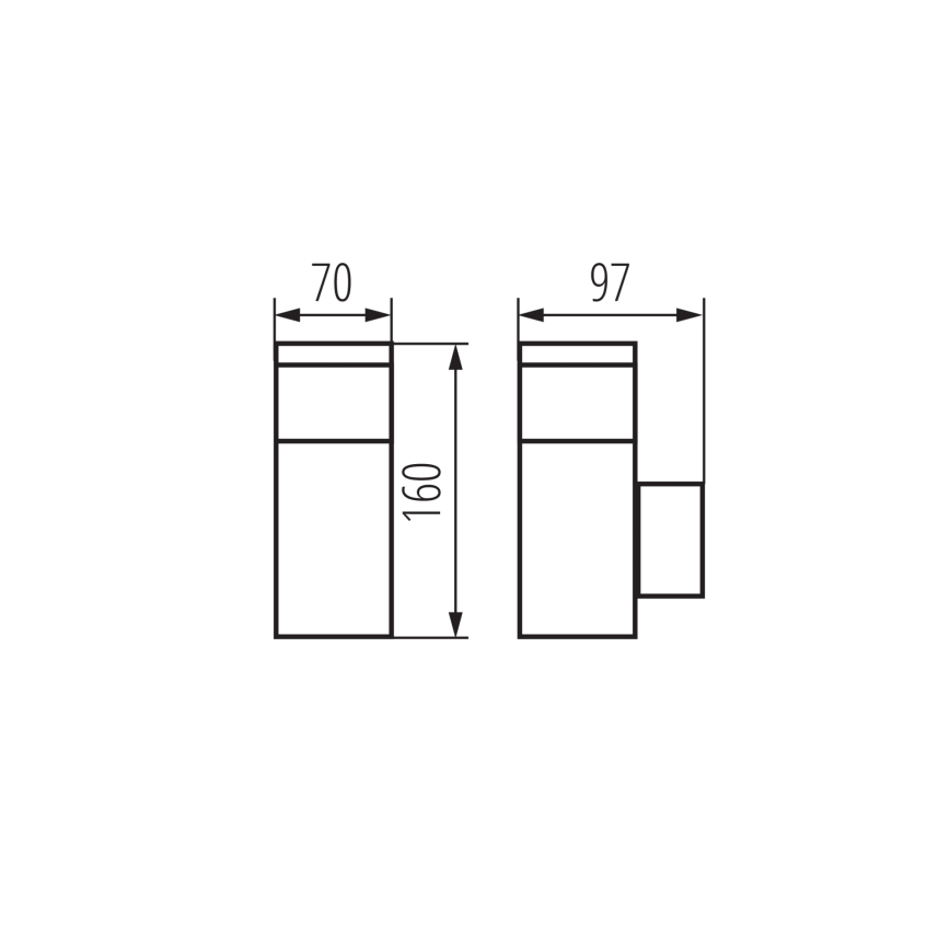 Outdoor-Wandleuchte DASTEN 1xG9/11W/230V IP44 schwarz