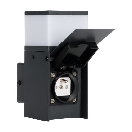 Outdoor-Wandleuchte mit Steckdose DASTEN 1xG9/11W/230V IP44 schwarz