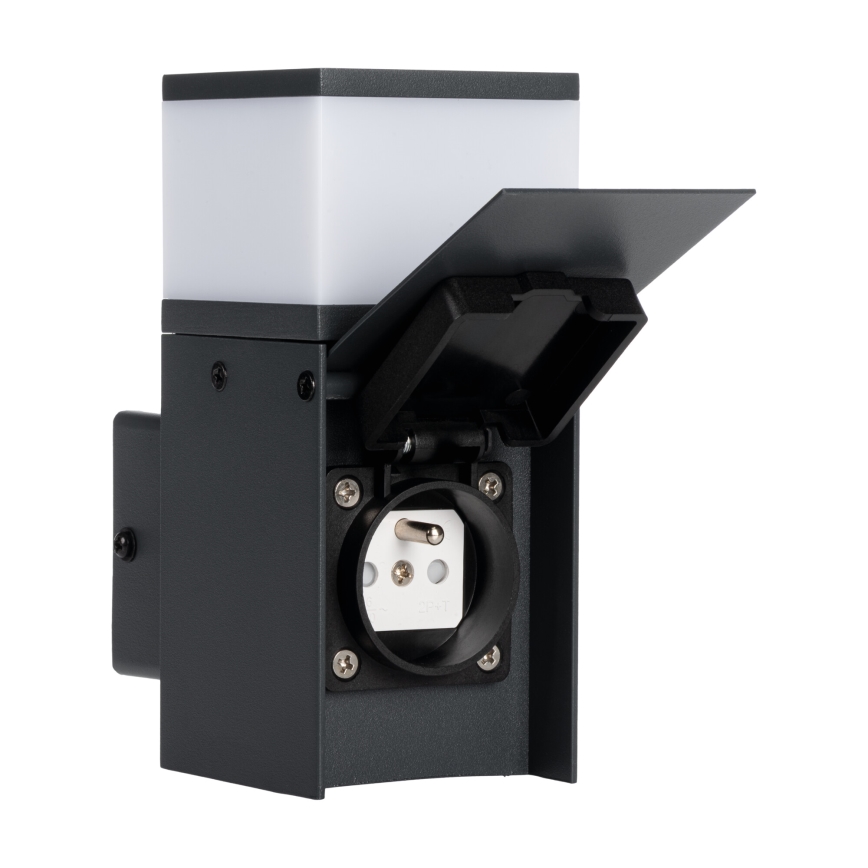 Outdoor-Wandleuchte mit Steckdose DASTEN 1xG9/11W/230V IP44 schwarz