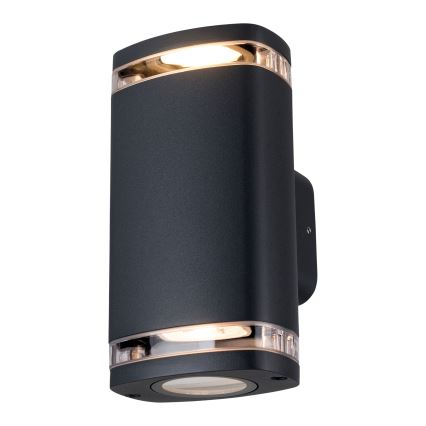 Outdoor-Wandleuchte ZEVI 2xGU10/10W/230V IP54 schwarz