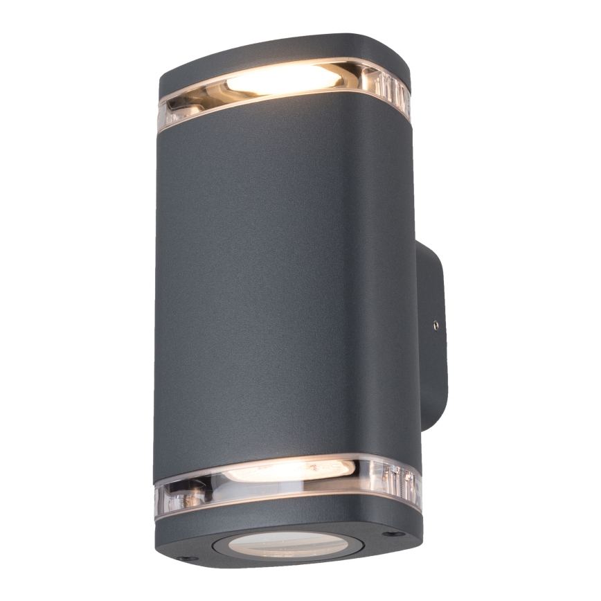 Outdoor-Wandleuchte ZEVI 2xGU10/10W/230V IP54 anthrazit