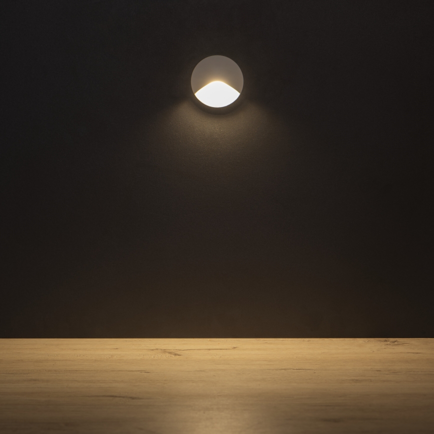 LED-Treppenleuchte EXIN, 2,5 W, 230 V, 3000 K, IP65, weiß, rund