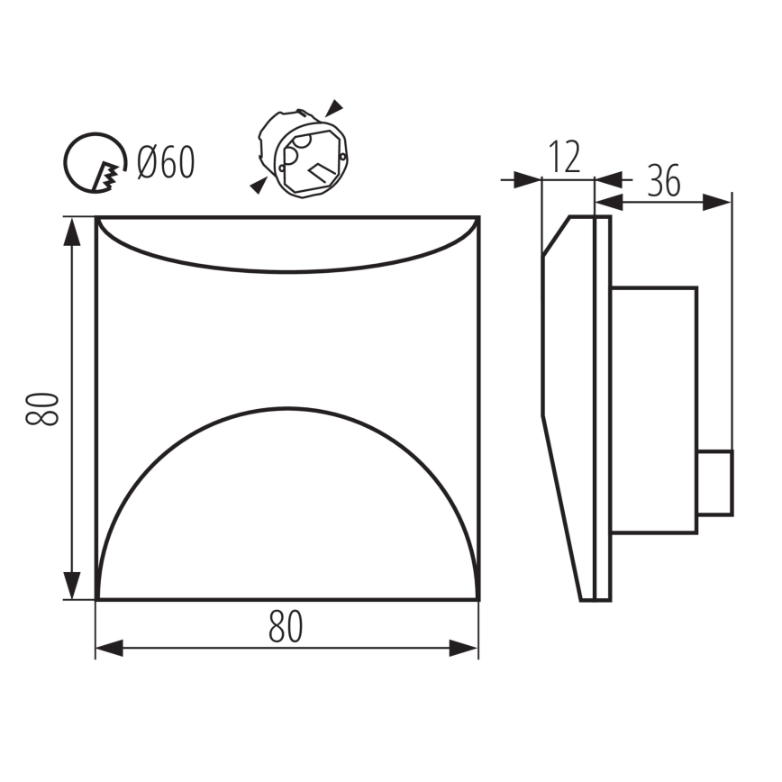 LED-Treppenleuchte EXIN LED/2,5W/230V 3000K IP65 anthrazit eckig