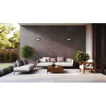 Außenwandleuchte LERTO 1xE27/15W/230V IP54 schwarz