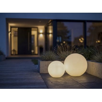 Außenleuchte STONO 1xE27/20W/230V Ø 40 cm IP65 weiß