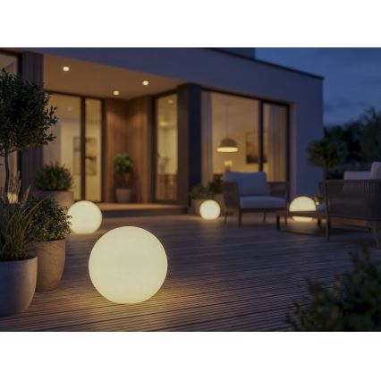 Außenleuchte STONO 1x E27/20 W/230 V Ø 50 cm IP65 weiß