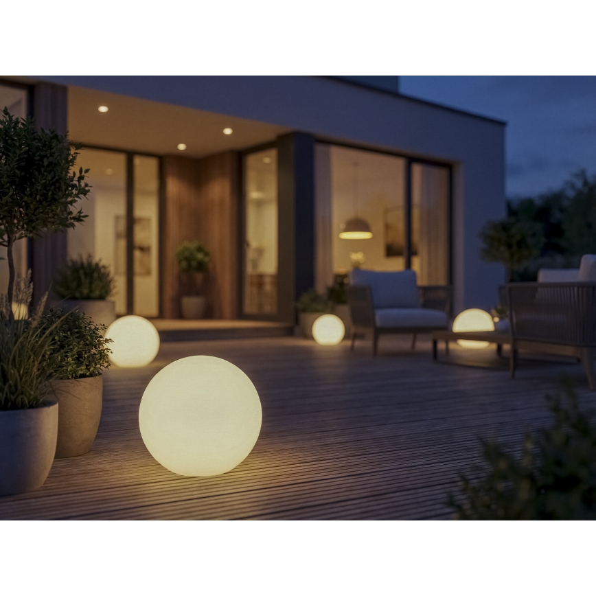 Außenleuchte STONO 1x E27/20 W/230 V Ø 50 cm IP65 weiß