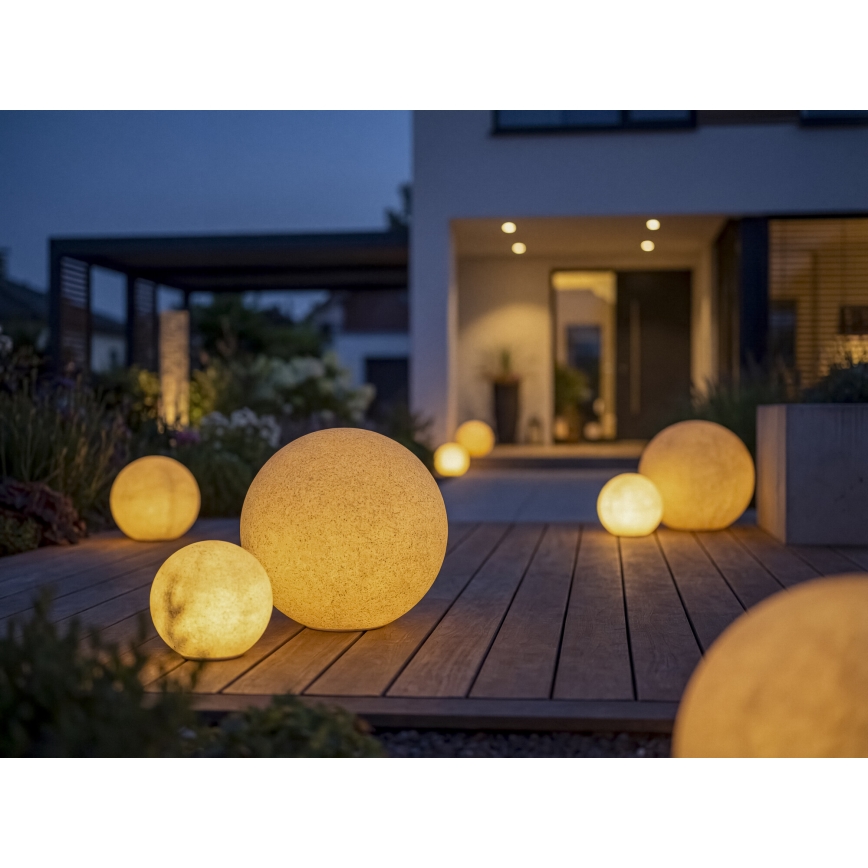 Außenleuchte STONO 1xE27/15W/230V Ø 20 cm IP65 beige