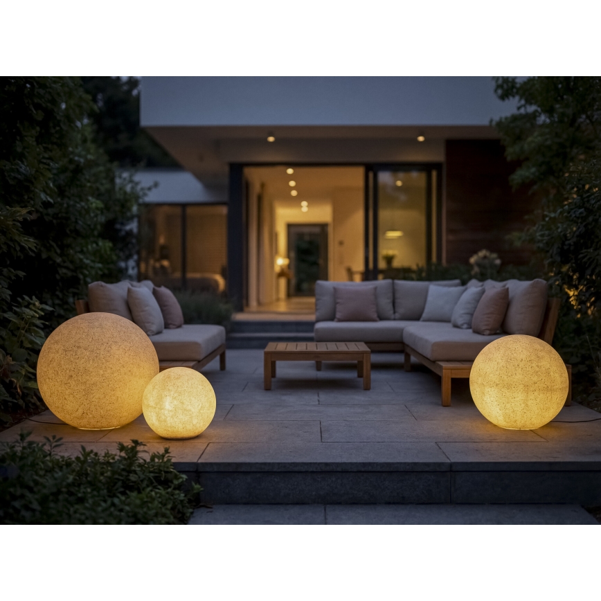 Außenleuchte STONO 1xE27/20W/230V, Ø 30 cm, IP65, beige