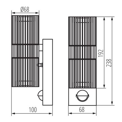 Außen-Wandspot mit Bewegungs- und Dämmerungssensor RADILO 2xGU10/11W/230V IP44 schwarz