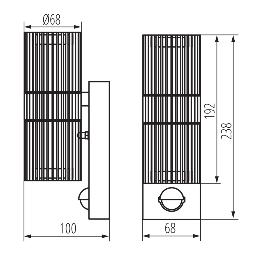 Außen-Wandspot mit Bewegungs- und Dämmerungssensor RADILO 2xGU10/11W/230V IP44 schwarz