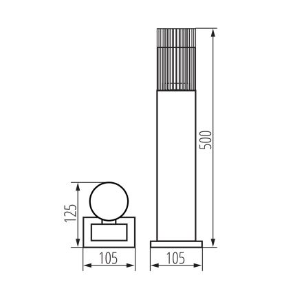 Außenleuchte RADILO 1xGU10/11W/230V 50 cm IP44 schwarz
