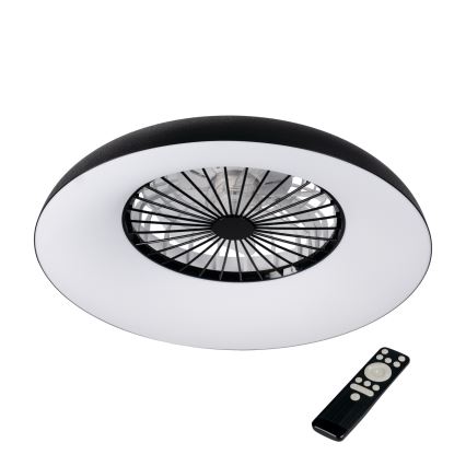 Dimmbares RGBW-LED-Deckenlicht mit Ventilator PLAVE PAN LED/48W/230V 3000-6500K Ø 60 cm schwarz + Fernbedienung