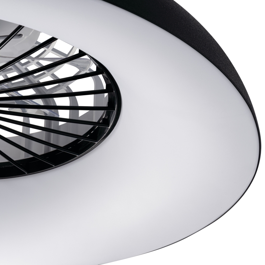 Dimmbares RGBW-LED-Deckenlicht mit Ventilator PLAVE PAN LED/48W/230V 3000-6500K Ø 60 cm schwarz + Fernbedienung