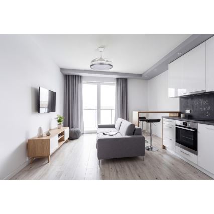 LED-dimmbare Deckenleuchte mit Ventilator PLAVE LED/36W/230V 3000-6500K silber/weiß + Fernbedienung