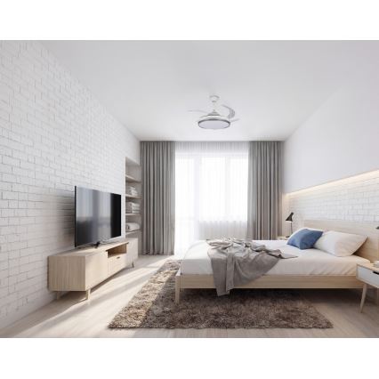 LED-dimmbare Deckenleuchte mit Ventilator PLAVE LED/36W/230V 3000-6500K silber/weiß + Fernbedienung