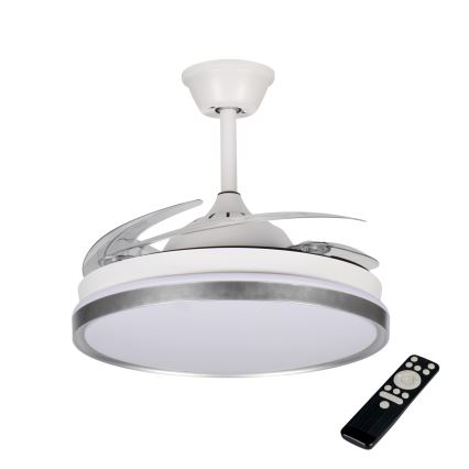 LED-dimmbare Deckenleuchte mit Ventilator PLAVE LED/36W/230V 3000-6500K silber/weiß + Fernbedienung