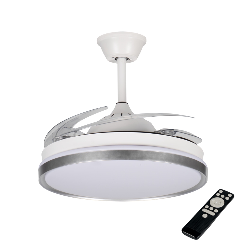 LED-dimmbare Deckenleuchte mit Ventilator PLAVE LED/36W/230V 3000-6500K silber/weiß + Fernbedienung