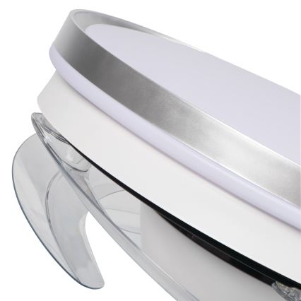 LED-dimmbare Deckenleuchte mit Ventilator PLAVE LED/36W/230V 3000-6500K silber/weiß + Fernbedienung