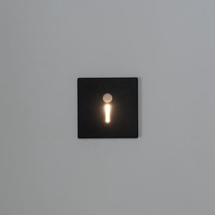 LED-Treppenleuchte mit Bewegungs- und Dämmerungssensor MAGNIK LED/1,7W/230V 2700/3300/3900/4600/5700K schwarz eckig