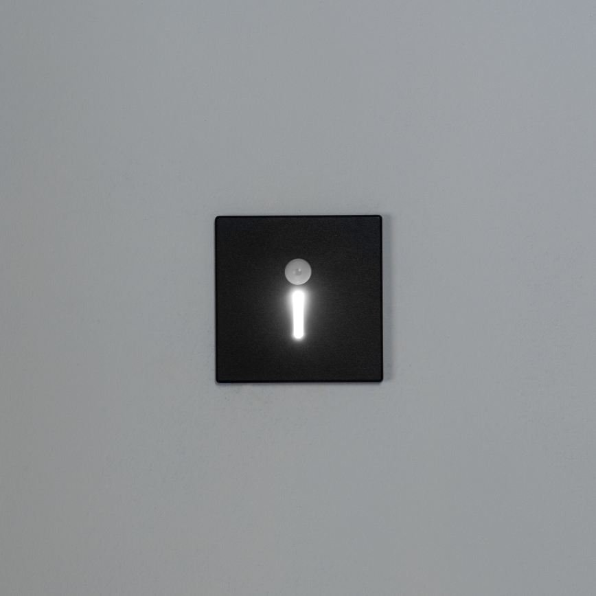 LED-Treppenleuchte mit Bewegungs- und Dämmerungssensor MAGNIK LED/1,7W/230V 2700/3300/3900/4600/5700K schwarz eckig
