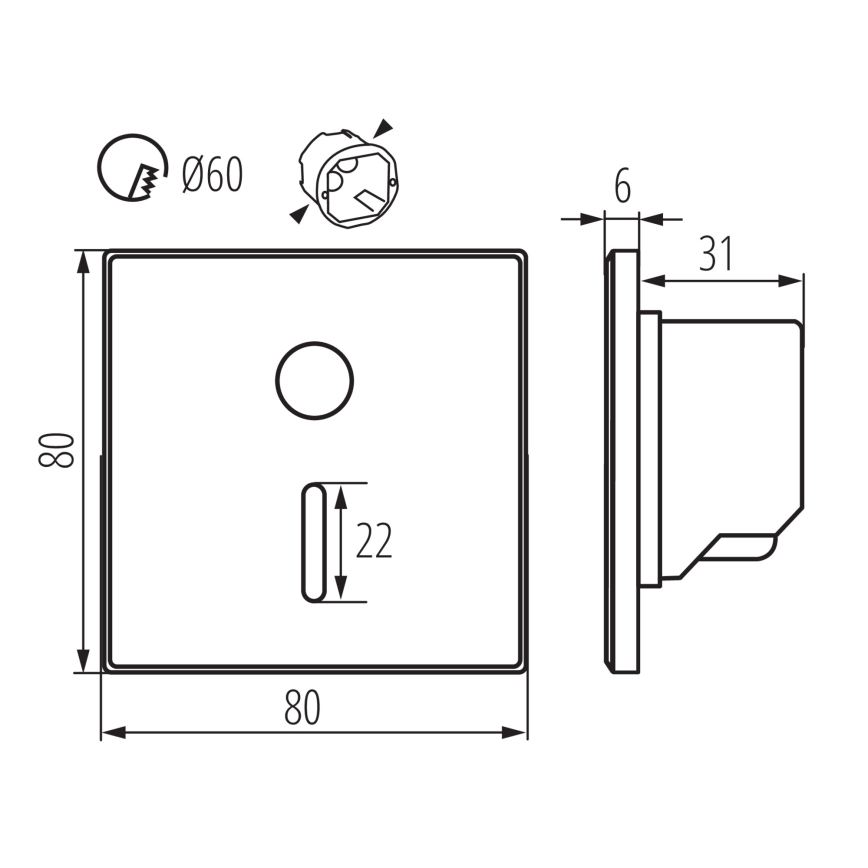LED-Treppenleuchte mit Bewegungs- und Dämmerungssensor MAGNIK LED/1,7W/230V 2700/3300/3900/4600/5700K schwarz eckig
