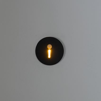 LED-Treppenleuchte mit Bewegungs- und Dämmerungssensor MAGNIK LED/1,7W/230V 2700/3300/3900/4600/5700K schwarz rund