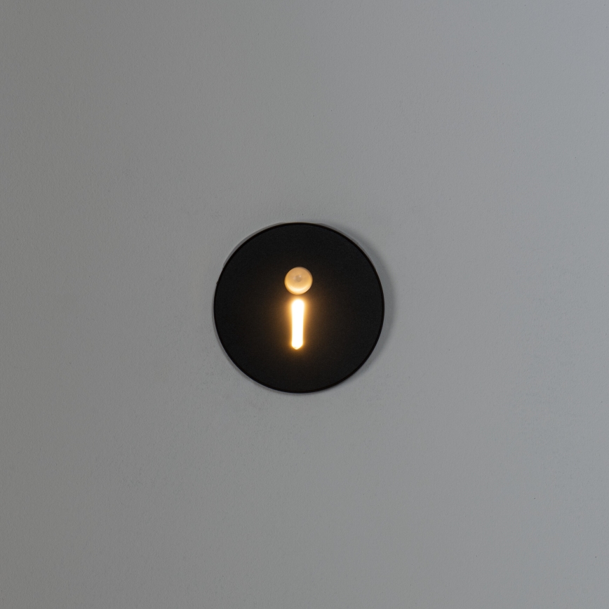 LED-Treppenleuchte mit Bewegungs- und Dämmerungssensor MAGNIK LED/1,7W/230V 2700/3300/3900/4600/5700K schwarz rund