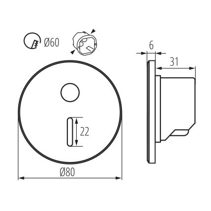 LED-Treppenleuchte mit Bewegungs- und Dämmerungssensor MAGNIK LED/1,7W/230V 2700/3300/3900/4600/5700K schwarz rund