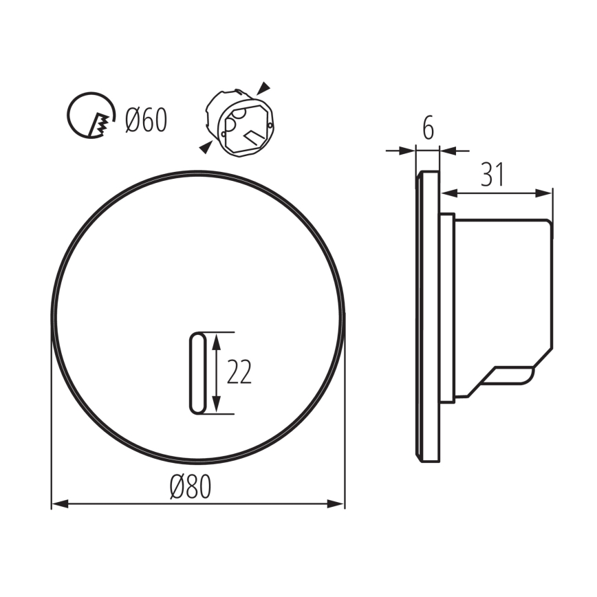 LED Treppenleuchte MAGNIK LED/1,7W/230V 2700/3300/3900/4600/5700K weiß rund