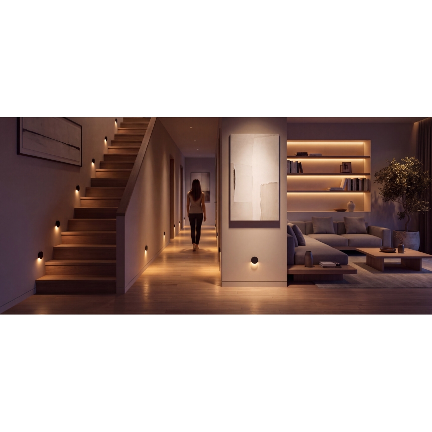 LED-Treppenleuchte MAGNIK LED/1,7W/230V 2700/3300/3900/4600/5700K schwarz rund