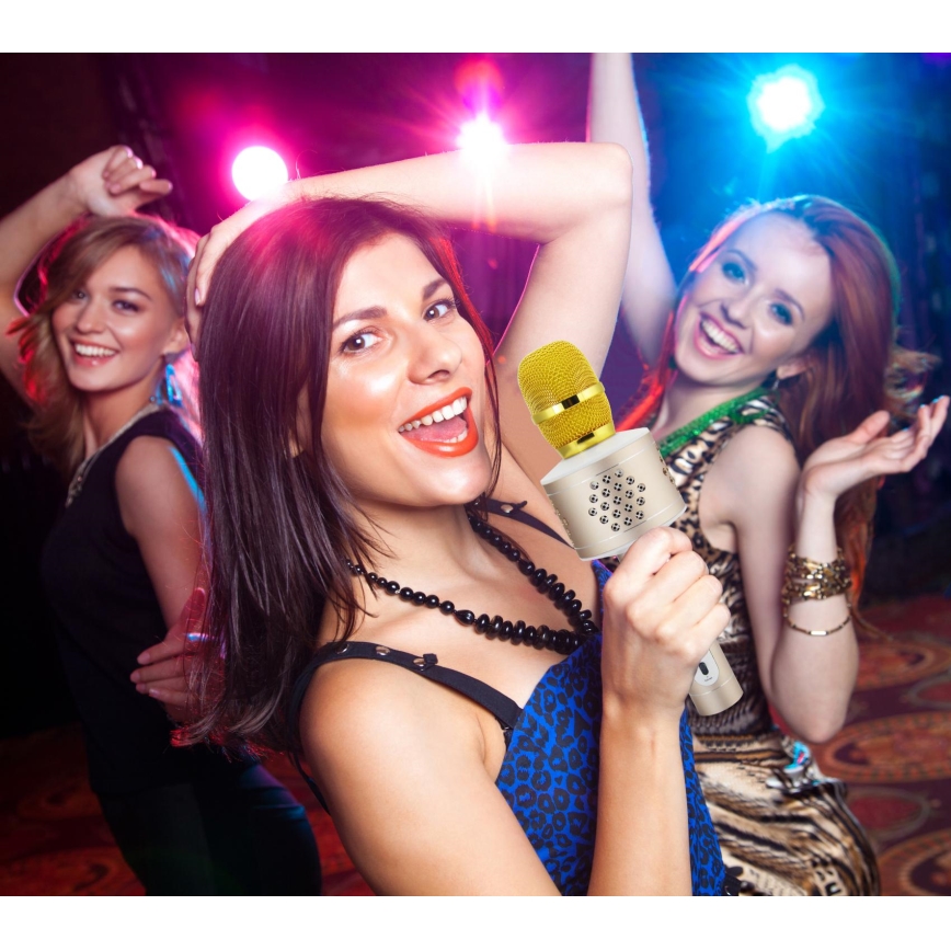 Karaoke-Mikrofon 6W/5V 1500 mAh Bluetooth gold