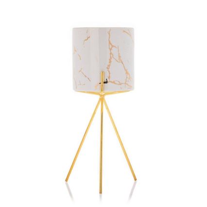 Keramik-Blumentopf EMMA 28,3x13 cm weiß/gold