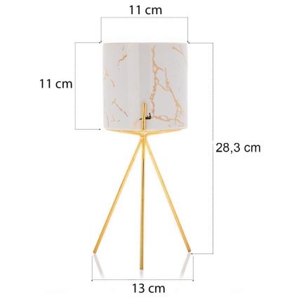 Keramik-Blumentopf EMMA 28,3x13 cm weiß/gold