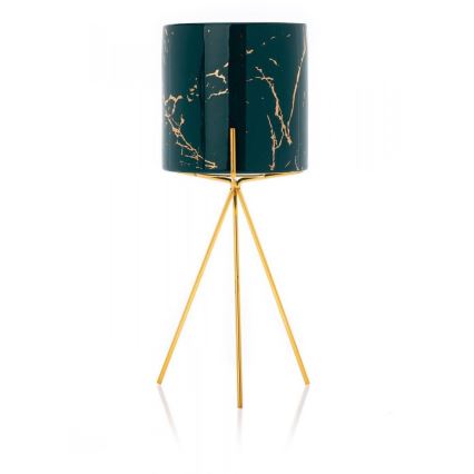 Keramik-Blumentopf EMMA 32,5x13 cm grün/golden